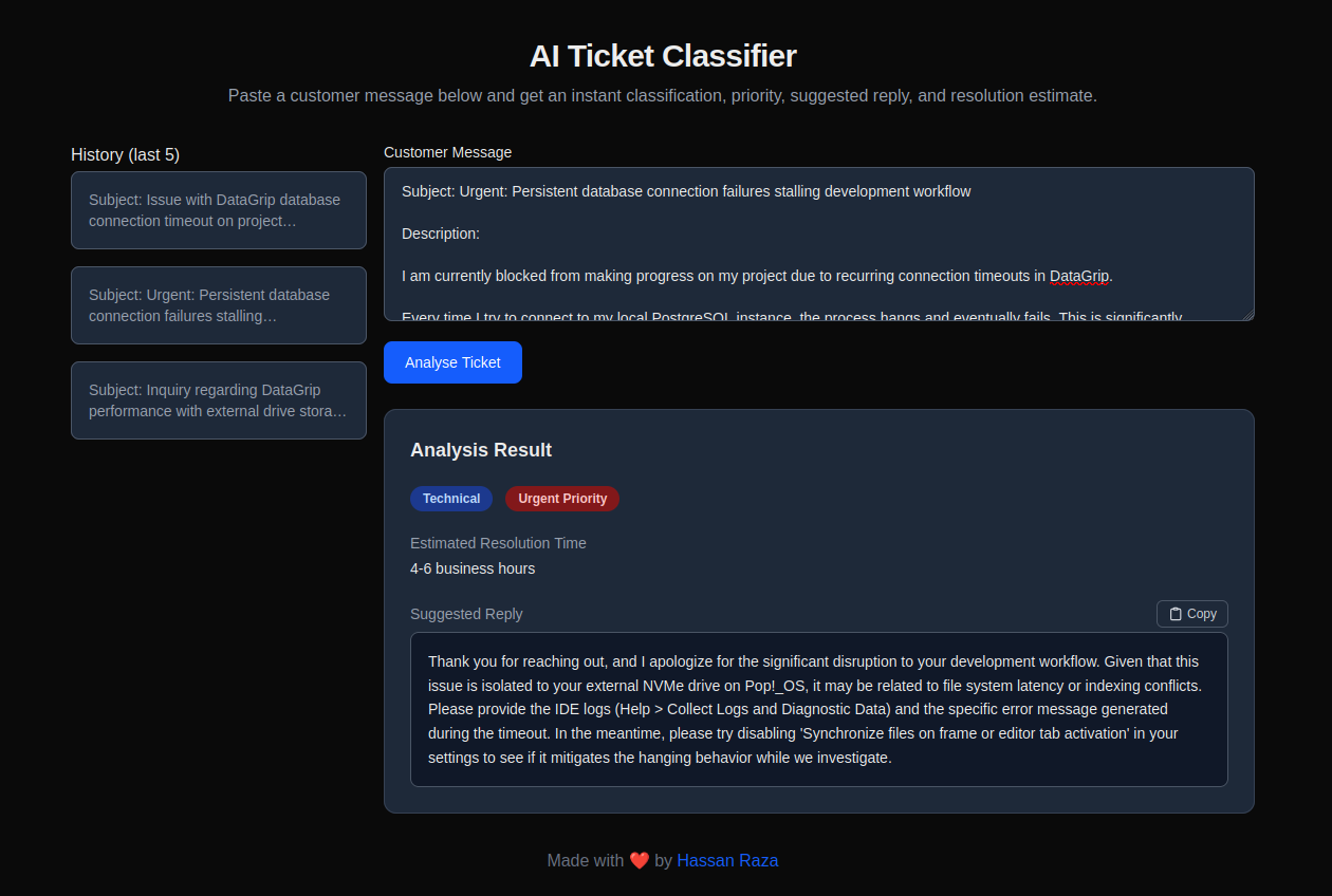 AI-Ticket-Classifier preview